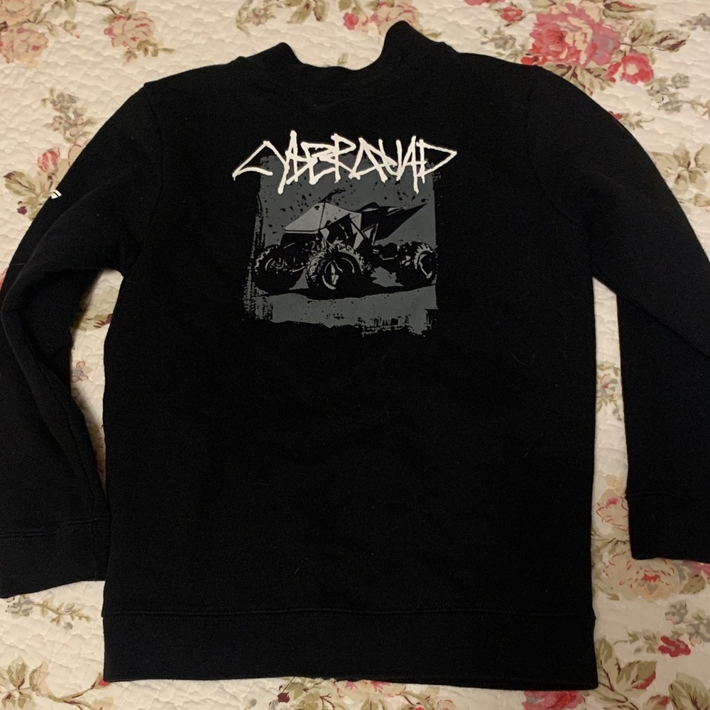 Black Full-Zip Men’s Sweater with White Logos - Picture 5 of 5